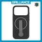 Brilliance LUX iPhone 17 Pro Silicone with BackSide 360Â° Rotating Wrist Strap Magnetic Phone Case Black
