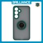 Brilliance LUX Samsung S25 Hybrid Shell Anti-shock Ring Kickstand TPU Matte Case Dark Green