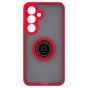 Brilliance LUX Samsung S25 Hybrid Shell Anti-shock Ring Kickstand TPU Matte Case Red