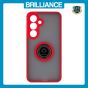 Brilliance LUX Samsung S25 Hybrid Shell Anti-shock Ring Kickstand TPU Matte Case Red