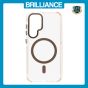 Brilliance LUX Samsung S25 Clear Magnetic Hybrid TPU + Acrylic Phone Case Brown