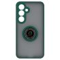 Brilliance LUX Samsung S25 Plus Hybrid Shell Anti-shock Ring Kickstand TPU Matte Case Dark Green