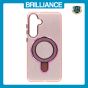 Brilliance LUX Samsung S25 Plus Glitter Sparkle Magnetic Clear TPU + Acrylic with Kickstand Phone Case Pink