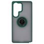 Brilliance LUX Samsung S25 Ultra Hybrid Shell Anti-shock Ring Kickstand TPU Matte Case Dark Green