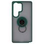 Brilliance LUX Samsung S25 Ultra Hybrid Shell Anti-shock Ring Kickstand TPU Matte Case Dark Green