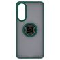 Brilliance LUX Samsung S25 Edge Hybrid Shell Anti-shock Ring Kickstand TPU Matte Case Dark Green