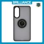 Brilliance LUX Samsung S25 Edge Hybrid Shell Anti-shock Ring Kickstand TPU Matte Case Black
