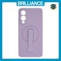 Brilliance LUX Samsung S25 Edge Silicone with BackSide 360° Rotating Wrist Strap Magnetic Phone Case Purple