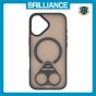 Brilliance LUX Samsung S25 Edge Anti-shock Magnetic Matte Clear TPU + Acrylic Kickstand Phone Case Black