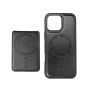 TRUSMI iPhone 16 Magnetic Cowhide Leather Case with Card Slot Wallet Black