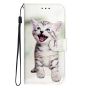 Brilliance LUX iPhone 15 Plus Flip PU Leather Wallet 3D Print Cat with Wrist Strap Case