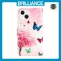 Brilliance LUX iPhone 14 Flip PU Leather Wallet 3D Print Cartoon Butterfly Flower with Wrist Strap Case