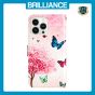 Brilliance LUX iPhone 15 Pro Flip PU Leather Wallet 3D Print Cartoon Butterfly Flower with Wrist Strap Case