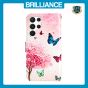 Brilliance LUX Samsung S24 Ultra Flip PU Leather Wallet 3D Print Cartoon Butterfly Flower with Wrist Strap Case