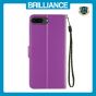 Brilliance LUX iPhone 6P/7P/8P Flip PU Leather Wallet Classic Card Pockets with Wrist Strap Case Purple