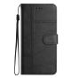 Brilliance LUX Samsung S23 Flip PU Leather Wallet ShockProof Imprinted Cowhide Texture with Wrist Strap Case Black