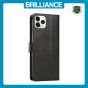 Brilliance LUX iPhone 11 Pro Max Book Flip Soft PU Leather Wallet with Card Pockets Case Black