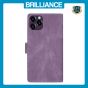 Brilliance LUX iPhone 14 Pro Flip Premium PU Leather Wallet Business Style with Card Pockets Case Purple