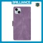 Brilliance LUX iPhone 15 Plus Flip Premium PU Leather Wallet Business Style with Card Pockets Case Purple