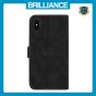 Brilliance LUX iPhone XS Flip Premium PU Leather Wallet Business Style with Card Pockets Case Black