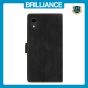 Brilliance LUX iPhone XR Flip Premium PU Leather Wallet Business Style with Card Pockets Case Black