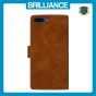 Brilliance LUX iPhone 6P/7P/8P Flip Premium PU Leather Wallet Business Style with Card Pockets Case Brown