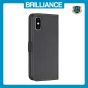 Brilliance LUX iPhone XS Max Flip Book PU Leather Wallet Holder & Stand with Card Pockets Case Black