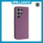 Brilliance LUX Samsung S24 Ultra Flip Book PU Leather Wallet Holder & Stand with Card Pockets Case Purple