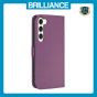 Brilliance LUX Samsung S23 Flip Book PU Leather Wallet  Holder & Stand with Card Pockets Case Purple