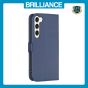 Brilliance LUX Samsung S23 Flip Book PU Leather Wallet Holder & Stand with Card Pockets Case Blue