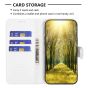 Brilliance LUX iPhone 14 Pro Max Flip Book PU real Leather Wallet Holder & Kickstand with Card Pockets Case White