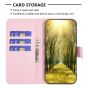 Brilliance LUX iPhone 15 Flip Book PU real Leather Wallet Holder & Kickstand with Card Pockets Case Pink