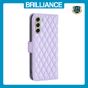 Brilliance LUX Samsung S21 FE/S21 LITE Flip Book PU real Leather Wallet Holder & Kickstand with Card Pockets Case Purple
