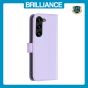 Brilliance LUX Samsung S23 Flip Book PU Genuine Leather Detachable Strong Magnetic Wallet with Card Pockets Case lavender