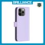 Brilliance LUX iPhone 12/12 Pro Flip Book PU Genuine Leather Detachable Strong Magnetic Wallet with Card Pockets Case lavender