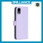 Brilliance LUX iPhone XR Flip Book PU Genuine Leather Detachable Strong Magnetic Wallet with Card Pockets Case lavender