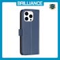 Brilliance LUX iPhone 13 Pro Flip Book PU Genuine Leather Detachable Strong Magnetic Wallet with Card Pockets Case Blue