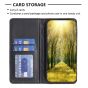 Brilliance LUX iPhone 16 Pro Flip PU Leather Holder Slots Magnetic Wallet with Card Pockets Case Black