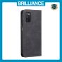 Brilliance LUX Samsung A03S/A02S Flip PU Leather Stitching Colors Dark Magnetic Wallet with Card Pockets Case Black