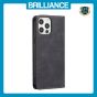 Brilliance LUX iPhone 11 Pro Flip PU Leather Stitching Colors Dark Magnetic Wallet with Card Pockets Case Black