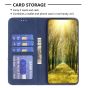 Brilliance LUX iPhone 13 Pro Max Flip PU Leather Stitching Colors Dark Magnetic Wallet with Card Pockets Case Blue