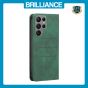Brilliance LUX Samsung S23 Ulltra Flip PU Leather Stitching Colors Dark Magnetic Wallet with Card Pockets Case Green