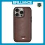 Brilliance LUX iPhone 13 Pro Max TPU PC Leather Scratch Proof Hybrid Case Brown