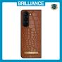 Brilliance LUX Samsung Fold5 Flip PC Business Crocodile Leather Case Brown