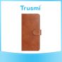 TRUSMI iPhone 15 Pro Max Cowhide Leather Wallet Case with Card Slot Light Brown