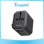 TRUSMI 10.5W Universal Travel Adapter USB & Type C Charger Black
