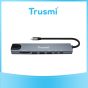 TRUSMI DS01-02 USB C Hub 100W – HDMI, RJ45, USB 3.0×2, Type-C×2, SD/TF Card Reader Adapter