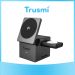 TRUSMI 3-in-1 Qi2 Wireless Charging Station – Cube Magnetic Charger Gray