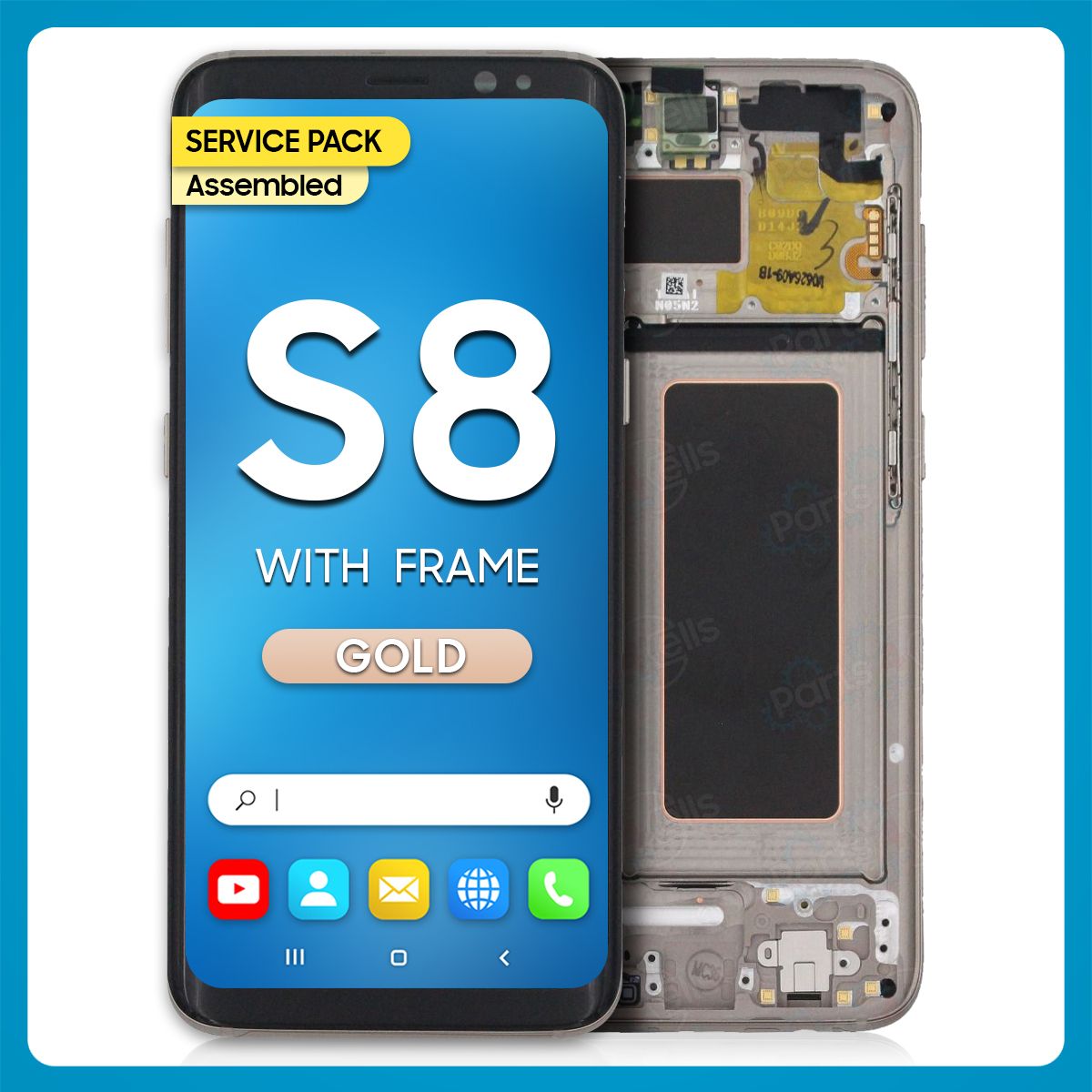 Samsung S8 LCD With Touch + Frame Gold (Assembled OLED)