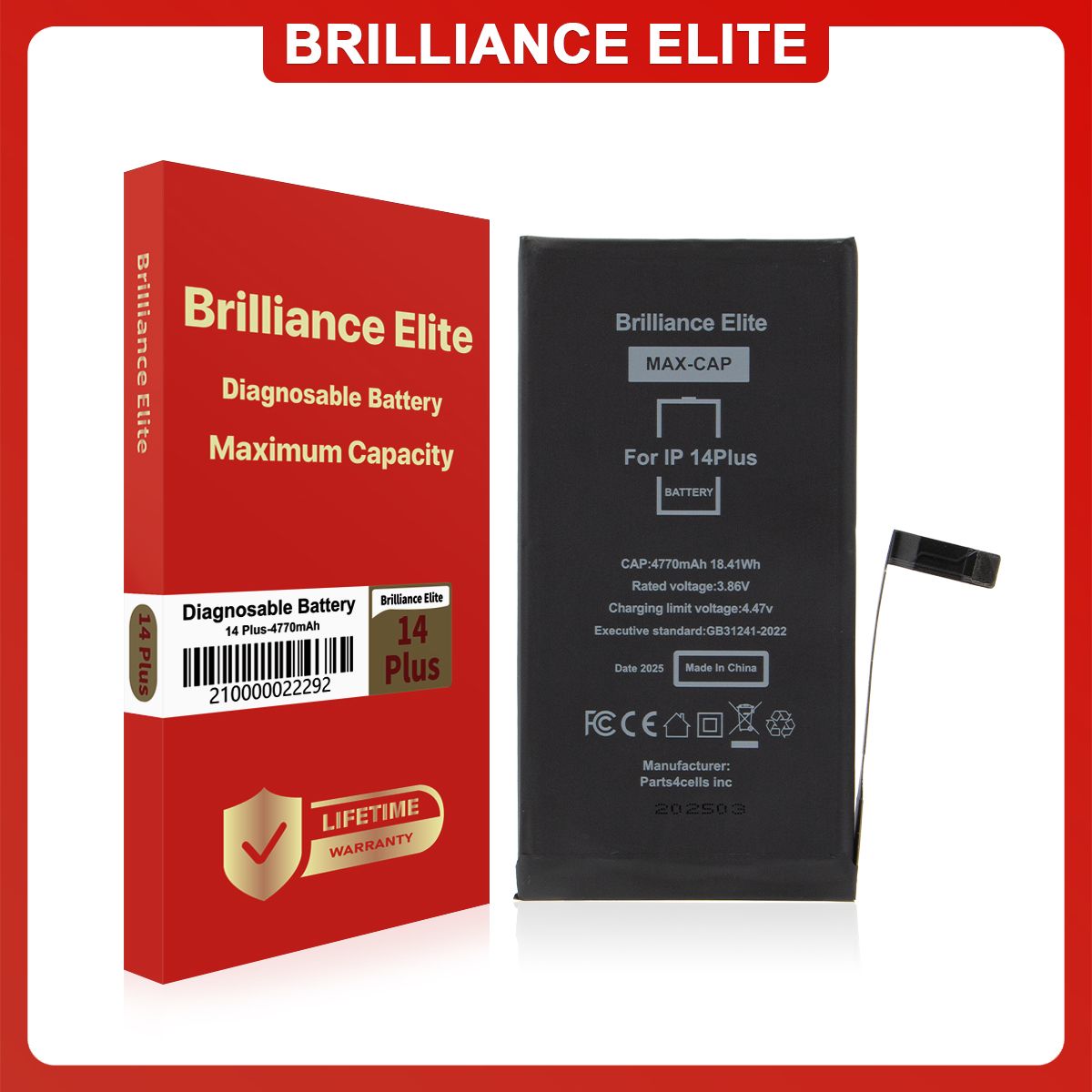 Brilliance Elite iPhone 14 Plus Diagnosable Battery (4770mAh)